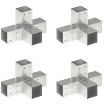 vidaXL Pfostenverbinder 4 Stk. X-Form Verzinktes Metall 71 x 71 mm