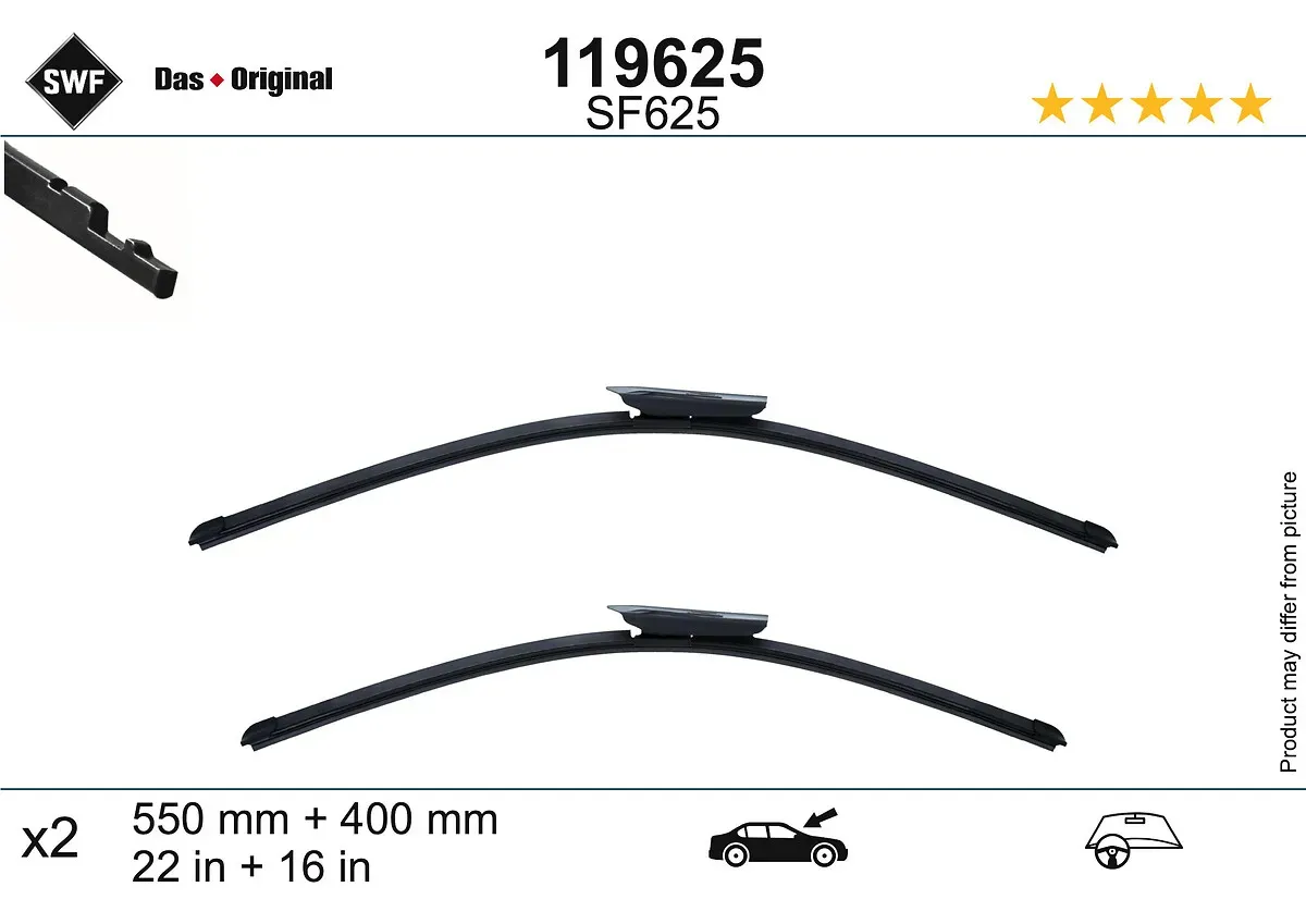 SWF Wischblatt 119625 vorne für Fiat Opel Citroën