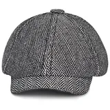 LuxusKollektion Schiebermütze Schiebermütze Herren Gatsby Newsboy Schirmmütze 8 Panel 55-58 Hellgrau bunt