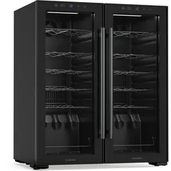 Klarstein Shiraz Weinkühlschrank | 2 Kühlzonen | LED-Beleuchtung | Touch-Control | freistehend Schwarz