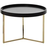 FineBuy Elise rund Retro Metall schwarz / gold 58 x 42 x 58 cm