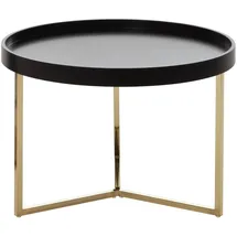 FineBuy Elise rund Retro Metall schwarz / gold 58 x 42 x 58 cm