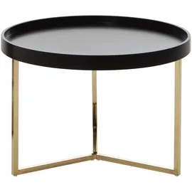 FineBuy Elise rund Retro Metall schwarz / gold 58 x 42 x 58 cm