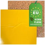 EKB-Kork dekorative Wandfliese 50x50cm 4mm stark I 4 Stk I selbstklebende Korkplatte für Pinnwand, Dekoration oder Schallschutz Akustikplatte I Nachhaltiges DIY-Projektmaterial zum Basteln & Modellbau