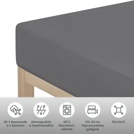 otto home Spannbettlaken Jersey-Elasthan 200 x 200 cm grau
