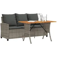 vidaXL Gartensofa 3-Sitzer Loungeset grau