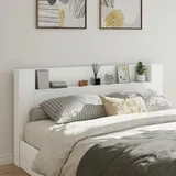 vidaXL LED-Kopfteil mit Ablagen Weiß 200x16,5x103,5 cm - Weiß