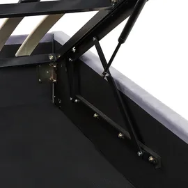 Beliani Polsterbett Dunkelgrau Textil, 160x200 cm