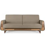 konsimo® Schlafcouch 3-Sitzer Beige