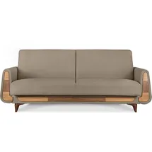 konsimo® Schlafcouch 3-Sitzer Beige