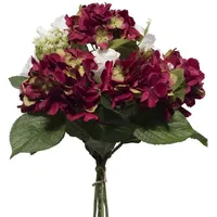 2474U Kunstblumenstrauß Rosalie Seidenblumen im Strauß gebunden aus Hortensie, Pfingstrose und Holunder - Naturgetreu - Witterungsbeständig (1)