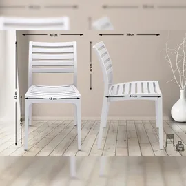 CLP Ares Gartenstuhl 48 x 58 x 82 cm weiß