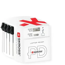 Skross World USB Charger A/C 45PD mit USB-C Kabel, Weltweit