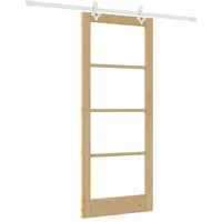 vidaXL Schiebetür Braun 83 x 202 cm Holz und Metall