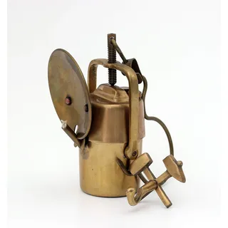 Bergbau kleine Grubenlampe Karbidlampe m. Aufhänger 1/2 Größe Geschenk
