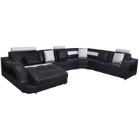 JVmoebel Ecksofa, Leder Sofa Couch Wohnlandschaft Eck Design Modern Sofas U-Form Couchen schwarz