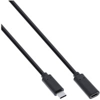 InLine USB 3.2 Gen.2x2 Kabel USB-C Verlängerung ST/BU, schwarz,