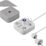 Sygonix Steckdosenwürfel 4fach Grau/Weiß 1 St.