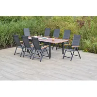 Merxx Paxos Set 9-tlg. mit Gartentisch Ausziehbar 180/250 x 100 cm