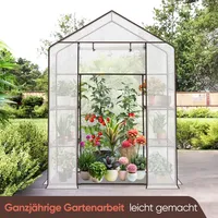 Foliengewächshaus Tomaten Gewächshaus 143x73cm Frühbeet Tomatenhaus Treibhaus