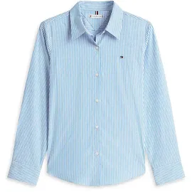 Tommy Hilfiger Hemdbluse ESS POPLIN REGULAR SHIRT Blau 36