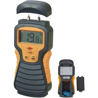 Brennenstuhl Feuchtigkeits-Detector MD (Feuchtigkeitsmessgerät/Feuchtigkeitsmesser für Holz oder Baustoffe, Holzfeuchtemessgerät mit LCD-Display, ohne Batterie) grau