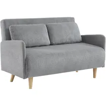 sweeek Skandinavisches 2-Sitzer-Sofa mit hellgrauem Cordbezug, Holzfüßen und verstellbarer Rückenlehne - Panam
