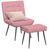 vidaXL Relaxsessel mit Hocker Rosa Samt