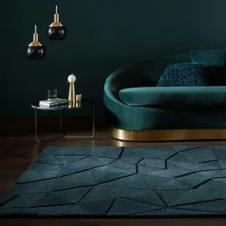Kadima Design Luxus-Wollteppich mit Geometrischem Muster - `Deben Troy` . Farbe: Türkis, 120x170 cm