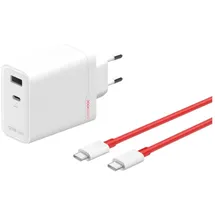 OnePlus 120W Dual Ports SuperVooc Adapter+ Cable Type-C+ Type-A + USB-C-Kabel