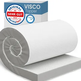 eloneo Topper Matratzentopper 90 x 190 cm grau/weiß