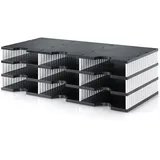 Styro Sortierstation styrodoc trio black & white schwarz/weiß mit 9 Fächern