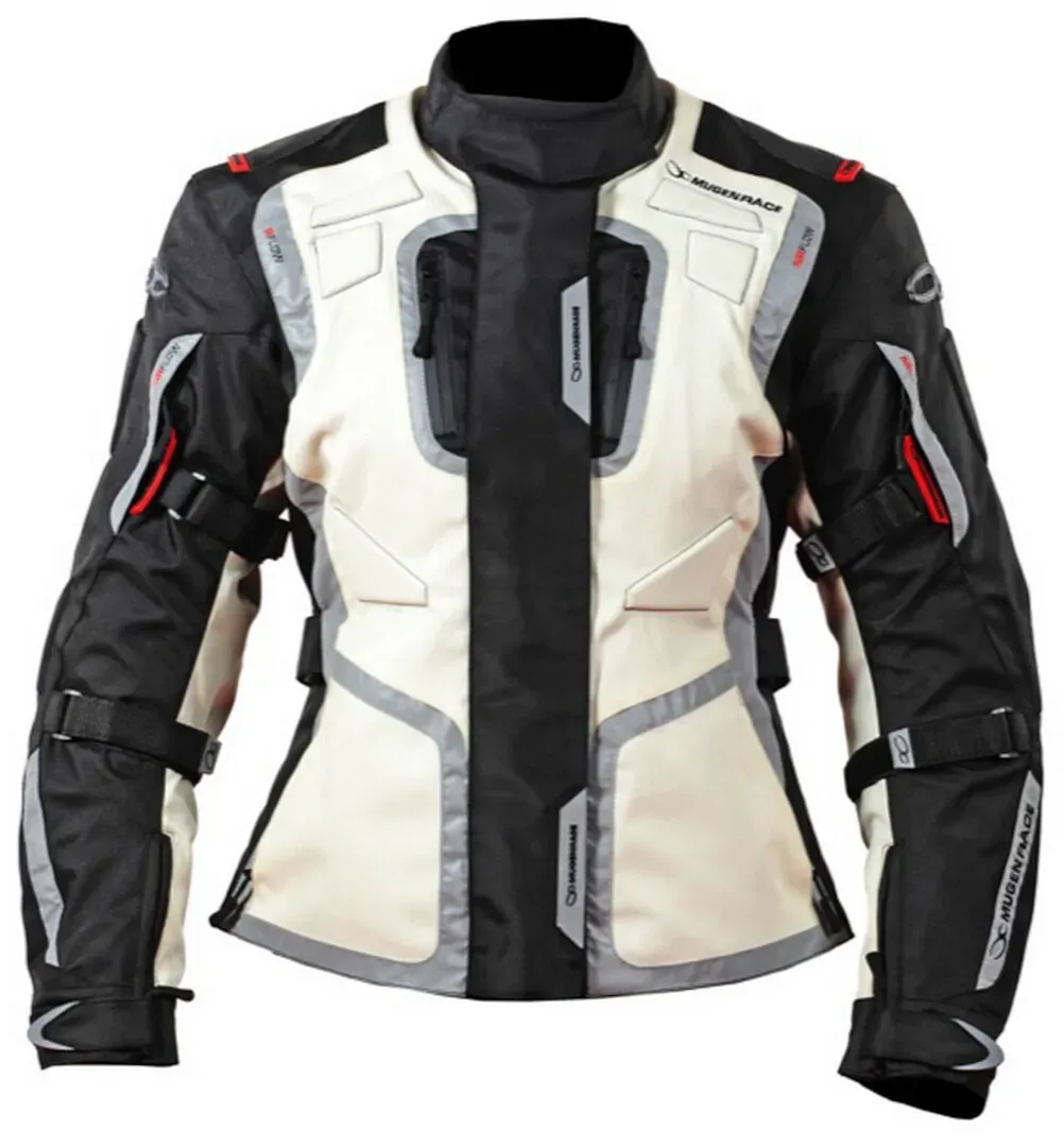 MUGENRACE Diane wasserdichte Damen Motorrad Textiljacke, schwarz-beige, Größe M