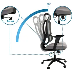 Bürostuhl / Drehstuhl ERGOMY Sitz Stoff / Rücken Netzstoff grau mybuero