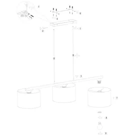 Steinhauer Hängeleuchte Esszimmerlampe Pendelleuchte schwarz 3-Flammig E27 Küchenlampe grün