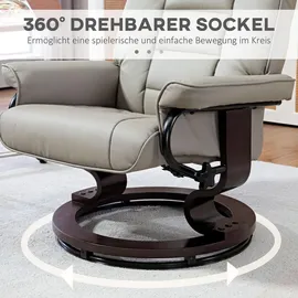 Homcom Relaxsessel mit Hocker, Drehbar Fernsehsessel mit Liegefunktion, Kunstleder,