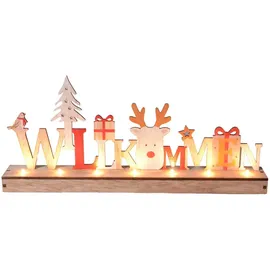 Trendline Led Holzsilhouette Willkommen 45 X 20 Cm Warmweiß Mit Timer Figuren