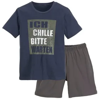 AUTHENTIC LE JOGGER Pyjama, (2 tlg., 1 Stück), Schlafanzug aus Baumwolle AUTHENTIC LE JOGGER marine-anthrazit