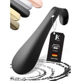 JK Trade® 15cm STABILER Edelstahl Schuhlöffel | 1.5mm polierter Metall Schuhanzieher zum Reisen | Schuhlöffel klein für Unterwegs | optimierte Länge & Breite | Shoe Horn | Business | Aufhängbar