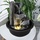 GLOBO Zimmerbrunnen Tischbrunnen mit Wasserfall LED Springbrunnen Deko Beleuchtung, Kunststoff schwarz grau, 3000K warmweiß, d 16 cm