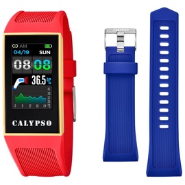 Calypso Smartime Fitness Tracker Armbanduhr K8502/3 Uhr / 3 aus der SMARTWATCH-Kollektion, 23,80/41,30 mm Gehäuse mit pinkfarbenem Kautschukarmband für Damen