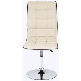 Mendler 6er-Set Esszimmerstuhl HWC-C41, Stuhl Küchenstuhl, höhenverstellbar drehbar, Kunstleder - creme