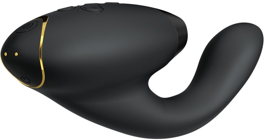 Womanizer Black Luxuriöser Dual Stimulator Mit Pleasure Air Technologie Für Die Klitoris Und Vibration für den G-Punkt Vibrator   Damen 