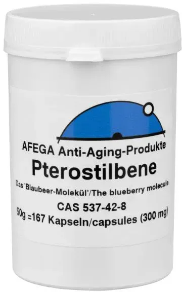 50 g Pterostilbene-Pulver (das 'Blaubeer-Molekül'), 167 Kapseln zu je 300 mg