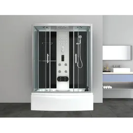 SANOTECHNIK Dampfdusche, Glas, 154x225x87 cm - Silber/Schwarz