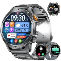 FITFLEX Smartwatch Herren, 1000mAh Akku/1.75'' HD Großes Display, Militar Smart Watch mit Bluetooth Anrufe/130+ Sportmodi/IP68 Wasserdicht Fitnessuhr mit Herzfrequenz, für Android iOS, Mattschwarz