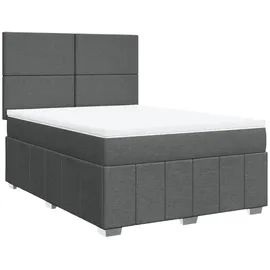 vidaXL Boxspringbett 140 x 200 cm Dunkelgrau