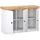 Homestyle4u Sideboard 134,6 x 82 x 41,8 cm Weiß / Eiche