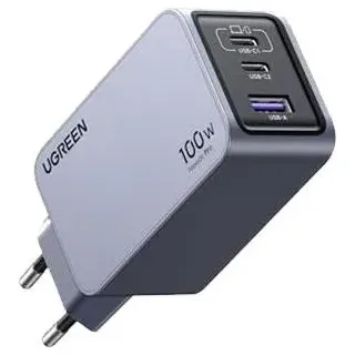 UGREEN 100W GaN Tech Nexode Pro Fast Wall Charger, 1x USB-A & 2x USB-C Space Grey (15203)