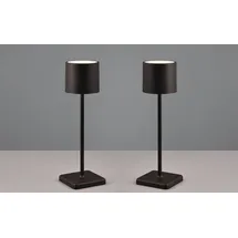 meineWunschleuchte 2er SET Akku LED Outdoor Tischlampen Schwarz kabellos ohne Strom, Touch dimmbar